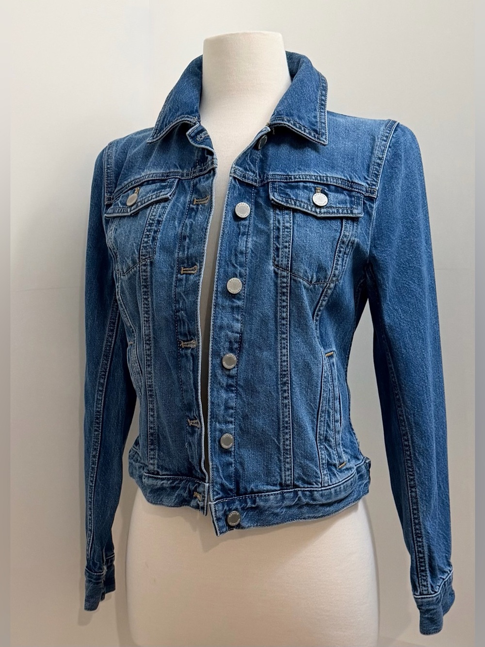Banana Republic Fitted Denim Jean Jacket Medium Wash Size Small